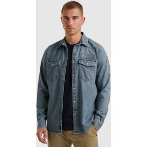 PME Legend Regular casual overhemd blauw