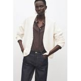 Mango gebreid vest ecru