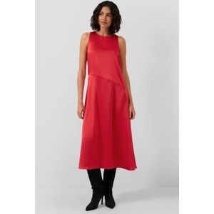 Jurk - Midi-jurk - Satijn - Mouwloos - Ronde Hals