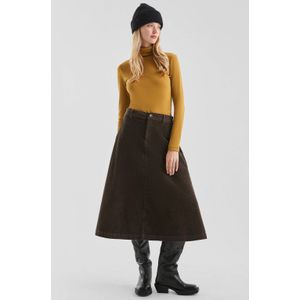 QS midi rok donkerbruin