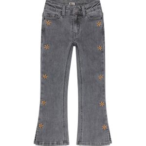 Daily7 gebloemde flared jeans used grey denim