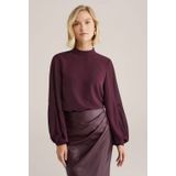 WE Fashion - Blouseshirt - Aubergine - Lange Mouw - Losse Pasvorm