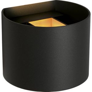 Lucide Axi wandspotje rond zwart mat 10cm