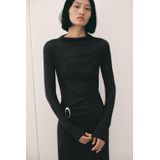 Mango gebreide jurk grijs