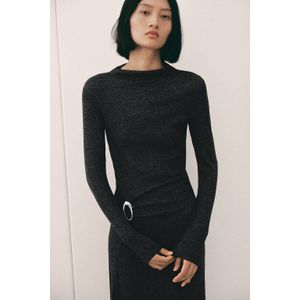 Mango gebreide jurk grijs