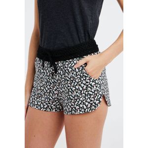 Protest gebloemde straight fit short PRTFLOWERY zwart/ecru/lichtblauw