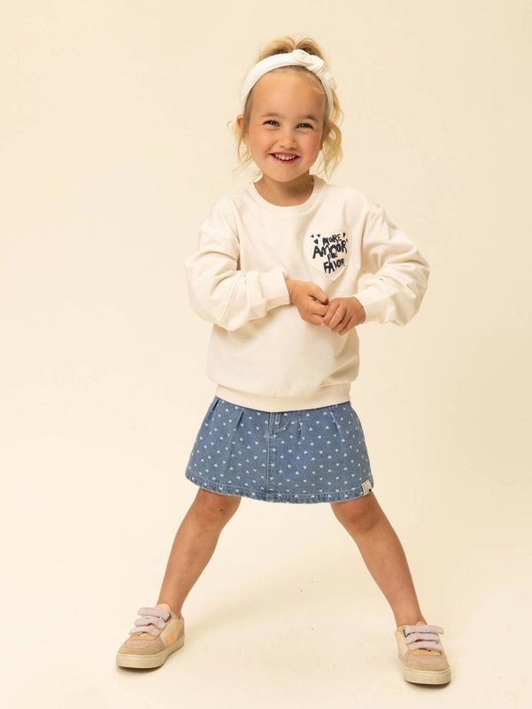 LOOXS little sweater met backprint ecru