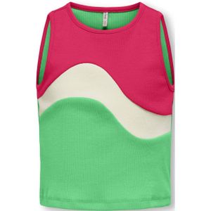 KIDS ONLY GIRL top KOGGRY fuchsia/groen/wit