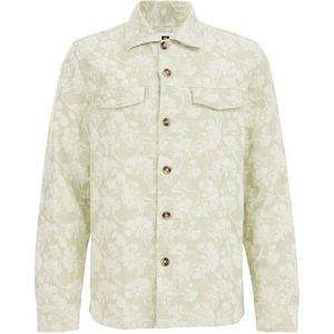 WE Fashion regular fit overshirt met all over print mistletoe