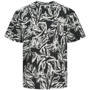 JACK & JONES ORIGINALS regular fit T-shirt JORLAFAYETTE met all over print zwart/wit