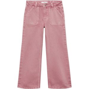 Mango Kids wide leg jeans roze