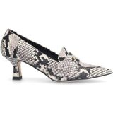 Manfield leren pumps met slangenprint grijs