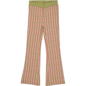 Quapi gestreepte regular fit legging BURA groen/roze