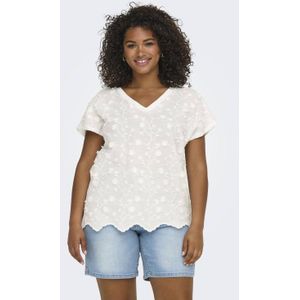 ONLY CARMAKOMA T-shirt wit broderie