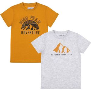 Dirkje t-shirt - set van 2 - oranje/grijs