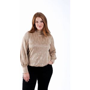 Paprika blousetop met panterprint beige