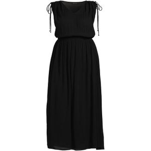GREAT LOOKS crinkle maxi jurk zwart