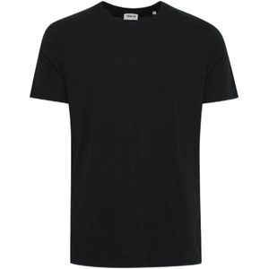 Solid regular fit T-shirt zwart