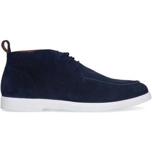 Manfield suède veterboots blauw