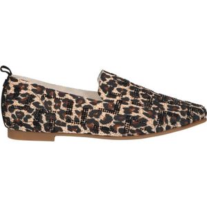 La Strada loafers met panterprint beige/zwart
