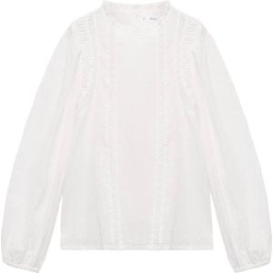 Mango - Kids Top - Lange Mouwen - Opstaande Kraag - Zacht Katoen
