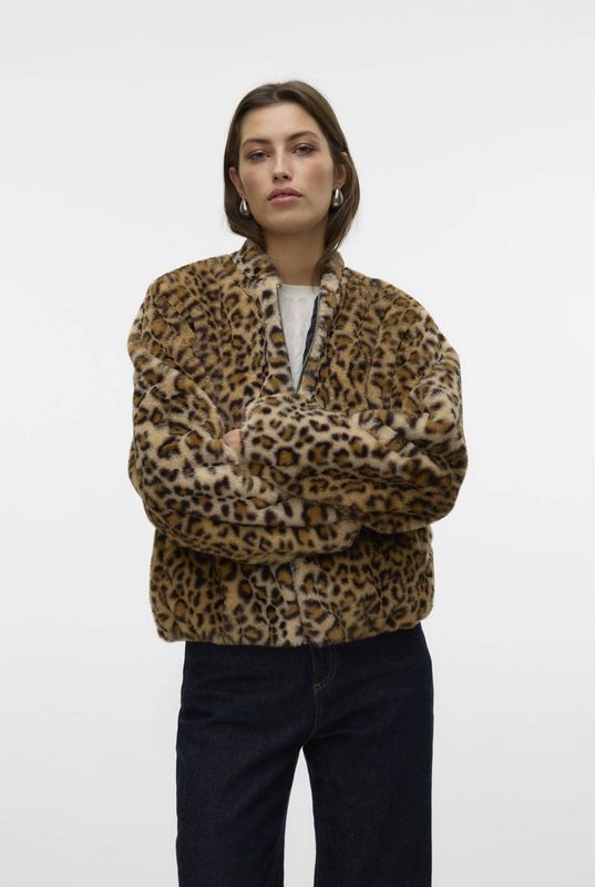 Vero Moda - Vmsonjaliga Aop Short Jacket - Jas - Silver Mink - Dames