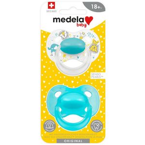 Medela Baby fopspeen Original 18+ turquoise blue(2 stuks)