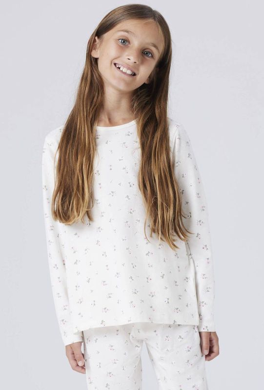 NAME IT KIDS pyjama met bloemen print ecru