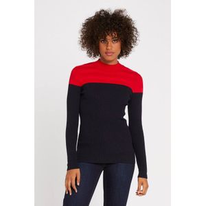 Morgan tweekleurige coltrui rood