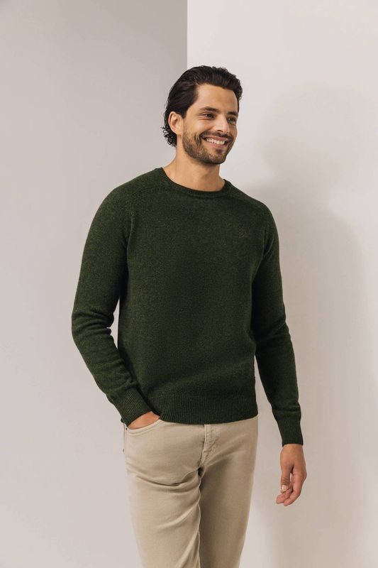 State of Art Heren trui groen (Maat: S) - Effen - Halslijn: Ronde hals,