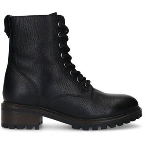 Manfield leren veterboots zwart