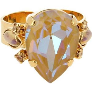 Otazu gold plated ring met Swarovski Kristallen Orchid
