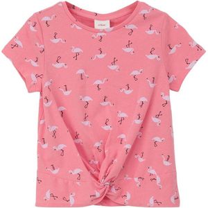 s.Oliver T-shirt met all over print roze