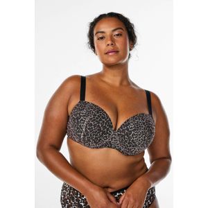 Zizzi voorgevormde beugelbh LALBA bruin/zwart