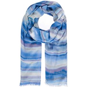Expresso sjaal met all-over print blauw/paars/wit