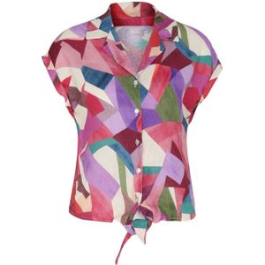 Cassis blouse met grafische print multi