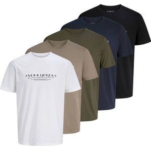 JACK & JONES Shirt 'JCOPOINT'  navy / brokaat / olijfgroen / zwart / wit