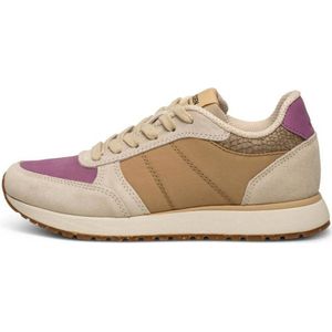 Woden suède sneakers beige/paars