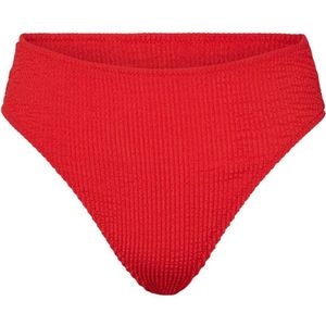 PIECES high waist bikinibroekje PCBOVA met textuur rood