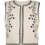 B.Nosy gebloemd gilet offwhite/zwart