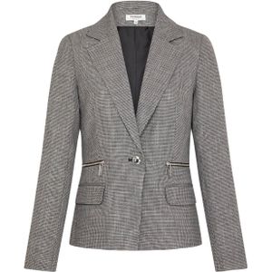 Morgan getailleerde blazer met pied-de-poule zwart/ gebroken wit