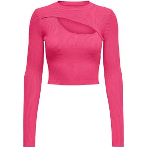 ONLY ribgebreide crop top ONLLIZA roze