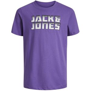 JACK & JONES JUNIOR T-shirt JCOKAPPER met logo paars