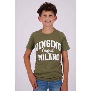 Vingino T-shirt met Logo Army Groen