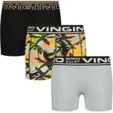 Vingino boxershort Palm - set van 3 zwart/glila/geel