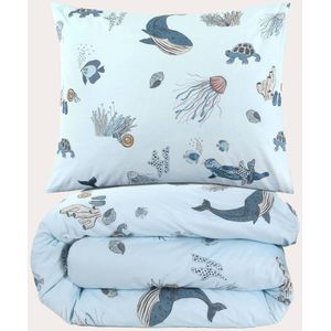 NOUS Kids - Big Whale - Dekbedovertrek - 120x150 cm - Katoen