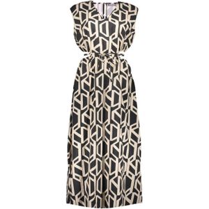 Geisha jurk met cut out zwart/beige