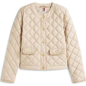 Tommy Hilfiger - BUTTON QUILTED REG LADY JACKET - Gewatteerde Jas - Silt