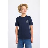 America Today T-shirt met backprint donkerblauw