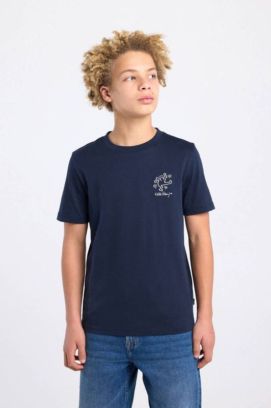 America Today T-shirt met backprint donkerblauw